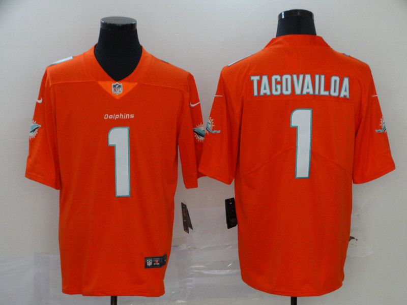 Men Miami Dolphins #1 Tagovailoa Orange Nike Vapor Untouchable Stitched Limited NFL Jerseys